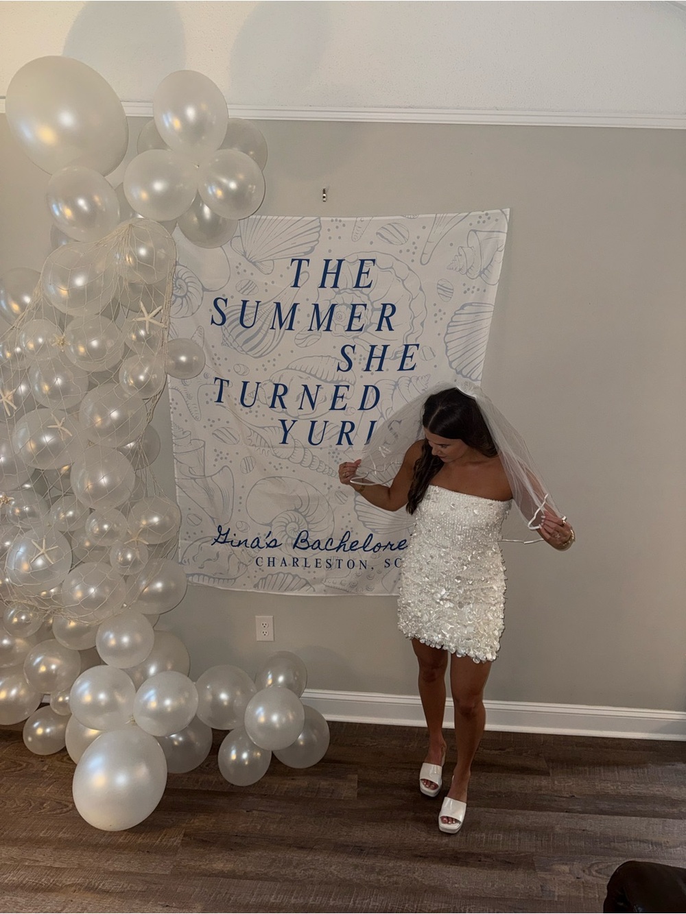 Shell Strapless Dress